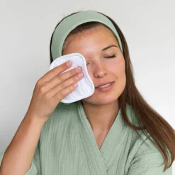 Carré Blanc Bandeau coton et gaze de coton biologique Naturelle eucalyptus|Femme Coffrets Cadeaux|Accessoires Beauté