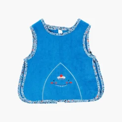 Carré Blanc Bavette BEACHFUL Azur|Enfant Bavoirs & Mini-bavoirs