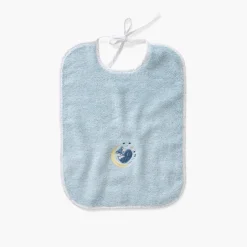 Carré Blanc Bavoir coton bio Illumine bleu polaire|Enfant Bavoirs & Mini-bavoirs