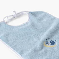 Carré Blanc Bavoir coton bio Illumine bleu polaire|Enfant Bavoirs & Mini-bavoirs