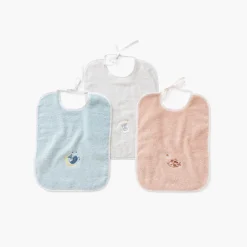 Carré Blanc Bavoir coton bio Illumine bleu polaire|Enfant Bavoirs & Mini-bavoirs