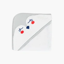 Carré Blanc Cape de bain coton Artica blanc|Enfant Capes De Bain