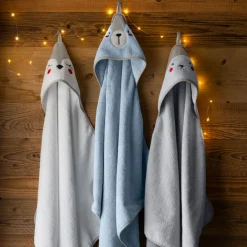 Carré Blanc Cape de bain coton Artica blanc|Enfant Capes De Bain