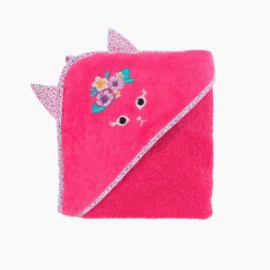 Carré Blanc Cape de bain coton Beachful fuchsia|Enfant Capes De Bain
