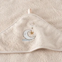 Carré Blanc Cape de bain coton bio Bienvenue naturel|Enfant Capes De Bain|Nouveautés Bébénew