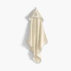 Carré Blanc Cape de bain coton bio Dandine paille|Enfant Capes De Bain