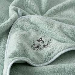 Carré Blanc Cape de bain coton bio Jardine amande|Enfant Capes De Bain