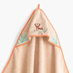 Carré Blanc Cape de bain coton bio Safari|Enfant Capes De Bain