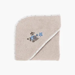 Carré Blanc Cape de bain coton biologique Devine lin|Enfant Capes De Bain