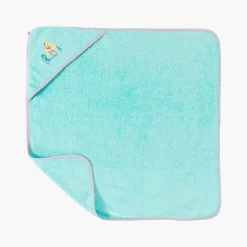 Carré Blanc Cape de bain coton Calliopé lagon|Enfant Capes De Bain