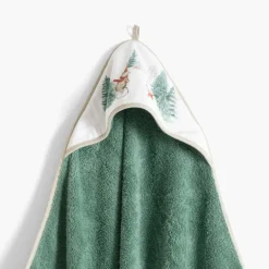 Carré Blanc Cape de bain coton Féeries vert tendre|Enfant Capes De Bain
