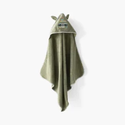 Carré Blanc Cape de bain coton Playful kaki|Enfant Capes De Bain