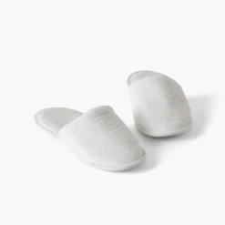Carré Blanc Chaussons mules femme coton Lola blanc|Femme Mules De Bain|Mules De Bain