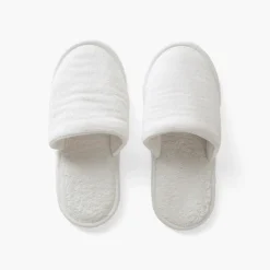 Carré Blanc Chaussons mules femme coton Lola blanc|Femme Mules De Bain|Mules De Bain