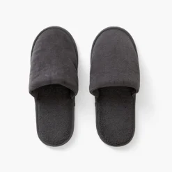 Carré Blanc Chaussons mules homme coton Lola anthracite|Femme Coffrets Cadeaux|Mules De Bain