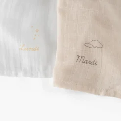 Carré Blanc Coffret semainier de langes coton bio Bienvenue|Enfant Coffrets Cadeaux|Nouveautés Bébénew