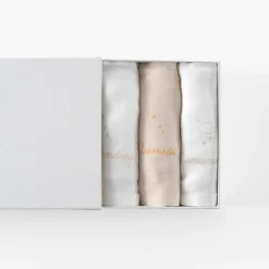 Carré Blanc Coffret semainier de langes coton bio Bienvenue|Enfant Coffrets Cadeaux|Nouveautés Bébénew