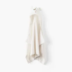 Carré Blanc Drap de bain à capuche coton Xmasful ivoire|Enfant Draps De Bain|Nouveautés Bébénew