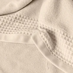 Carré Blanc Drap de bain bouclette de coton biologique Source naturel| Draps De Bain