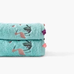 Carré Blanc Drap de bain coton Aruba celadon|Enfant Draps De Bain