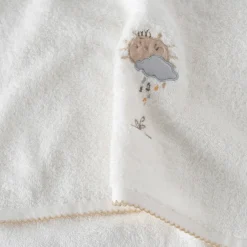 Carré Blanc Drap de bain coton bio Bienvenue blanc|Enfant Draps De Bain