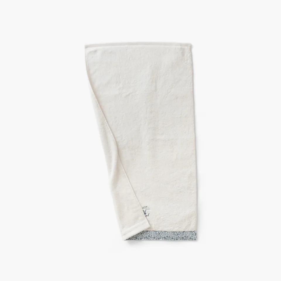 Carré Blanc Drap de bain coton bio Dandine ivoire|Enfant Draps De Bain