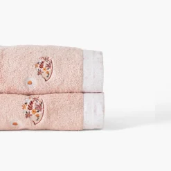 Carré Blanc Drap de bain coton bio Illumine vieux rose|Enfant Draps De Bain