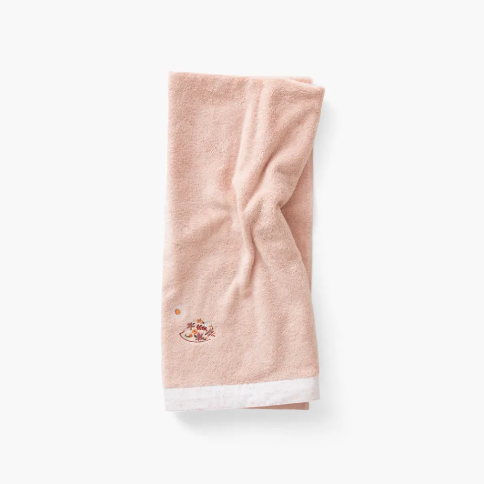Carré Blanc Drap de bain coton bio Illumine vieux rose|Enfant Draps De Bain