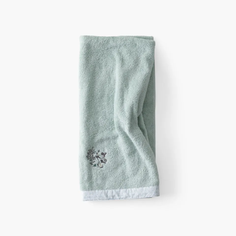 Carré Blanc Drap de bain coton bio Jardine amande|Enfant Draps De Bain