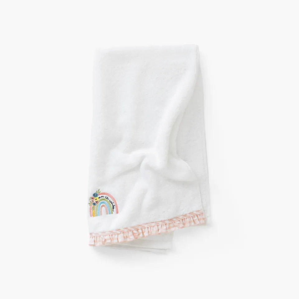 Carré Blanc Drap de bain coton bio Rêve d'or blanc|Enfant Draps De Bain