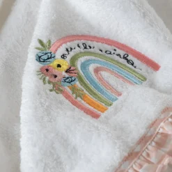 Carré Blanc Drap de bain coton bio Rêve d'or blanc|Enfant Draps De Bain