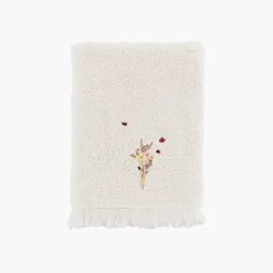 Carré Blanc Drap de bain coton biologique Raphia ivoire|Enfant Draps De Bain