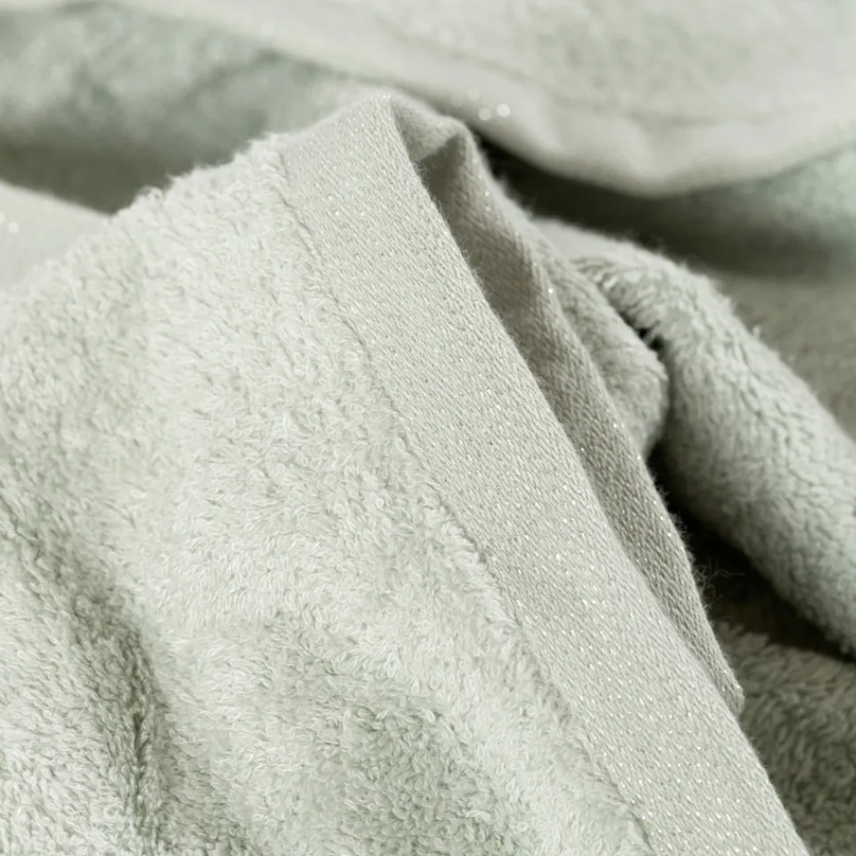 Carré Blanc Drap de bain coton et viscose de bambou Pampa II jade| Draps De Bain