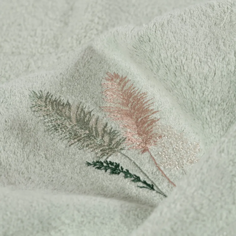 Carré Blanc Drap de bain coton et viscose de bambou Pampa II jade| Draps De Bain