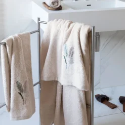 Carré Blanc Drap de bain coton et viscose de bambou Pampa II beige| Draps De Bain