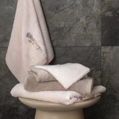 Carré Blanc Drap de bain coton et viscose de bambou Aura nude|Femme Coffrets Cadeaux|Draps De Bain