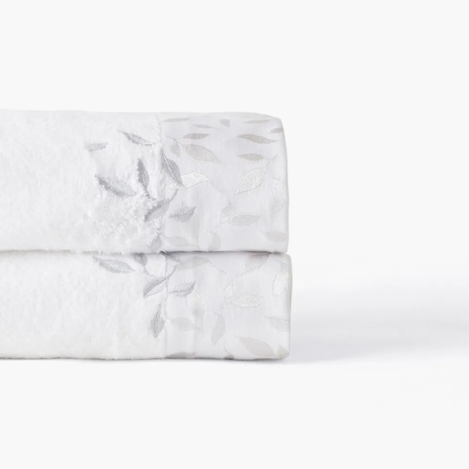 Carré Blanc Drap de bain coton et viscose de bambou Equinoxe neige| Draps De Bain