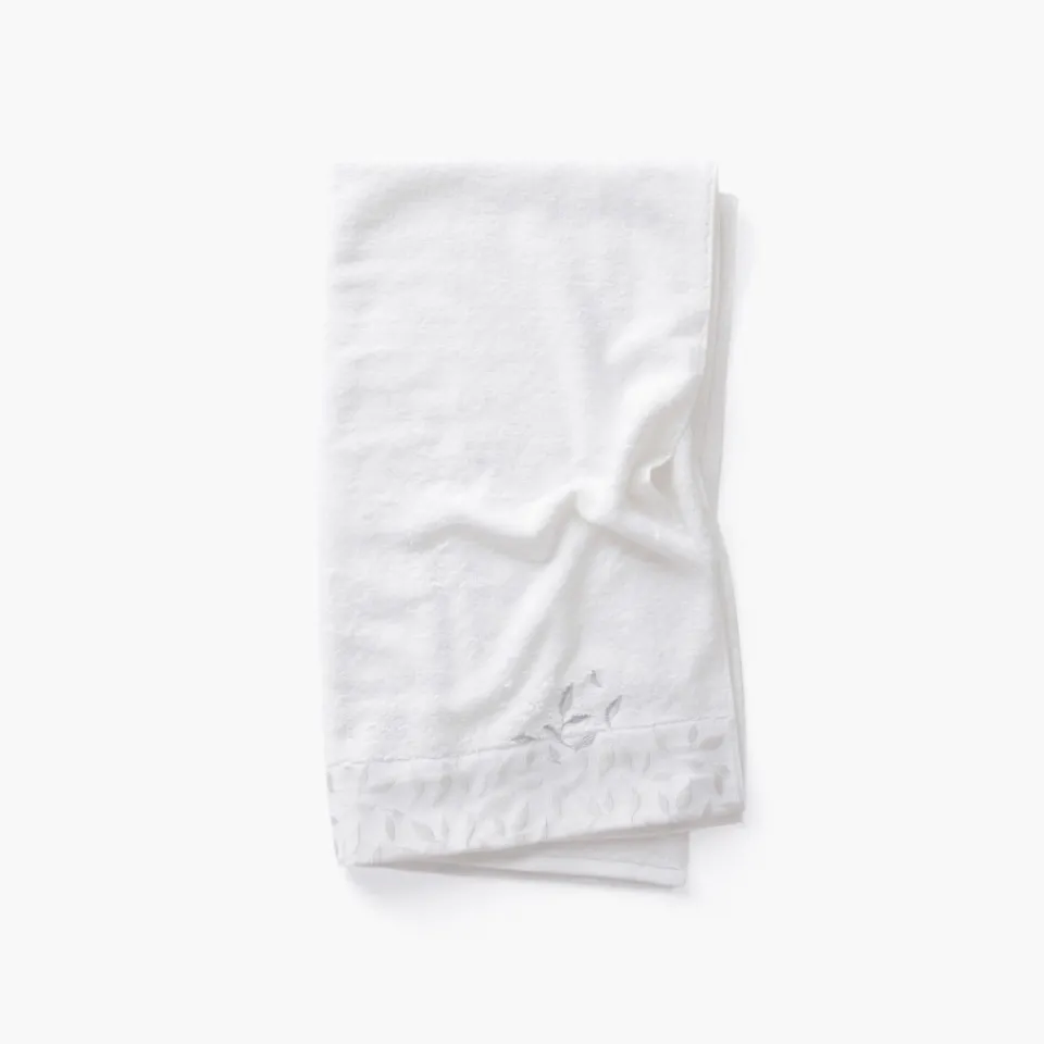 Carré Blanc Drap de bain coton et viscose de bambou Equinoxe neige| Draps De Bain