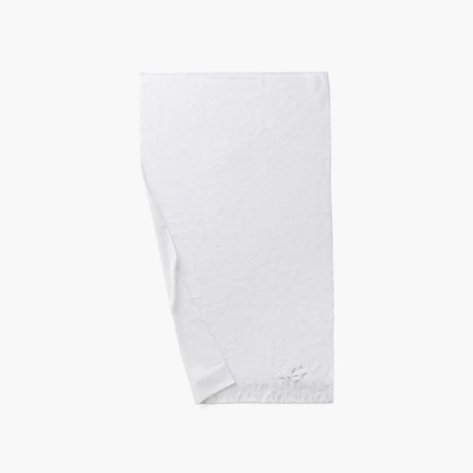 Carré Blanc Drap de bain coton et viscose de bambou Equinoxe neige| Draps De Bain