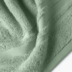 Carré Blanc Drap de bain coton Lola II sauge| Draps De Bain