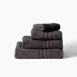 Carré Blanc Drap de bain coton Lola II anthracite| Draps De Bain