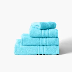 Carré Blanc Drap de bain coton Lola II turquoise| Draps De Bain