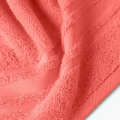 Carré Blanc Drap de bain coton Lola II corail| Draps De Bain