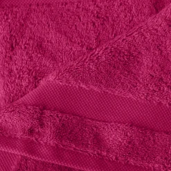 Carré Blanc Drap de bain coton Lola II framboise| Draps De Bain