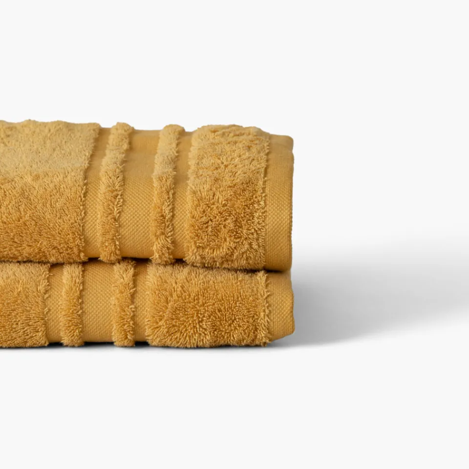 Carré Blanc Drap de bain coton Lola II miel| Draps De Bain