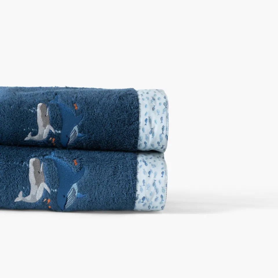 Carré Blanc Drap de bain coton Océanos|Enfant Draps De Bain