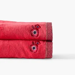 Carré Blanc Drap de bain coton Rosella coquelicot|Femme Coffrets Cadeaux|Draps De Bain