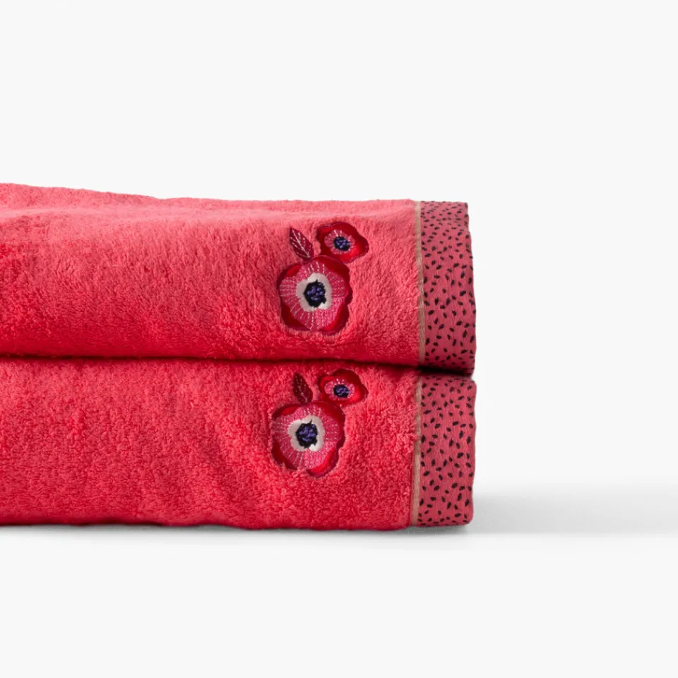 Carré Blanc Drap de bain coton Rosella coquelicot|Femme Coffrets Cadeaux|Draps De Bain