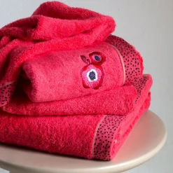 Carré Blanc Drap de bain coton Rosella coquelicot|Femme Coffrets Cadeaux|Draps De Bain