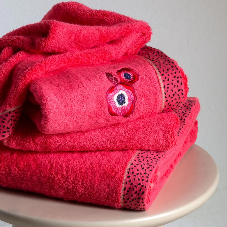 Carré Blanc Drap de bain coton Rosella coquelicot|Femme Coffrets Cadeaux|Draps De Bain